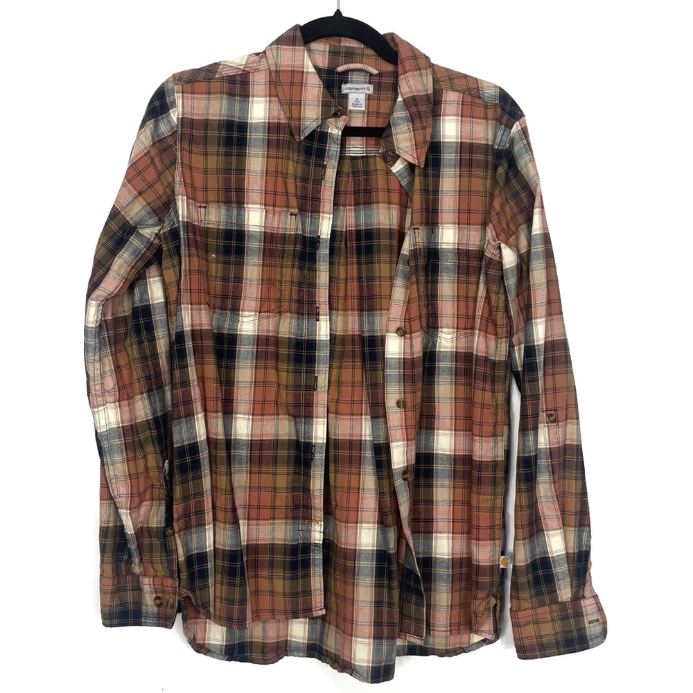 Carhartt Brown and Black Casual Plaid
Button Down Shirt G15
